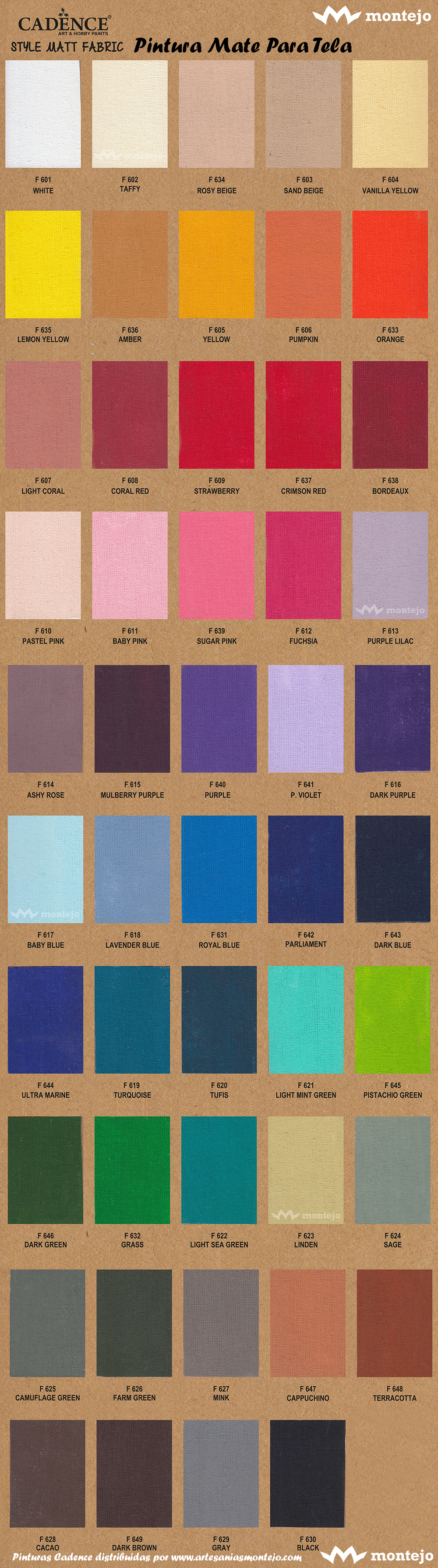 Carta de Color STYLE MATT FABRIC Cadence